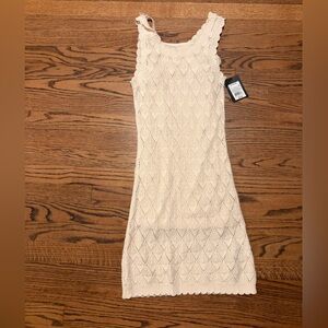 art class Cream Crochet Tank Dress for Girls